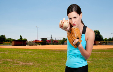 Woman Baseball Player