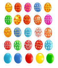 Big set with colorful Easter eggs. Vector illustration.