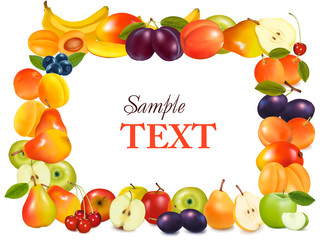 Frame made from fruits. Vector.