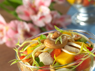 Fresh Asian salad with chicken