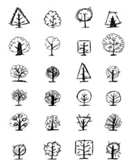 Set of sketch trees for your design