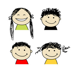 Smiling people icons for your design