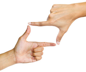 Photo frame by fingers