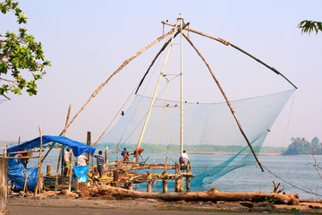 Chinese fishing nets in Fort Сochin, India