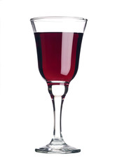 Rotwein im Glas als Freisteller