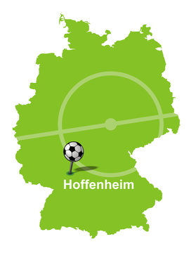 Fu&szlig;ballstadt Hoffenheim Deutschlandkarte