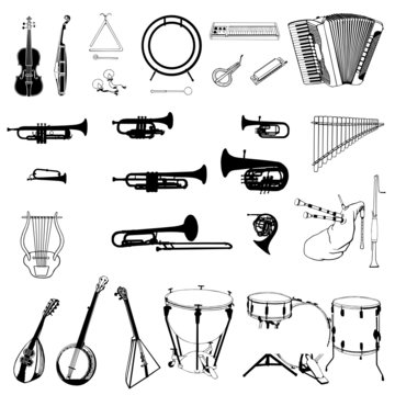 music instruments collection vector