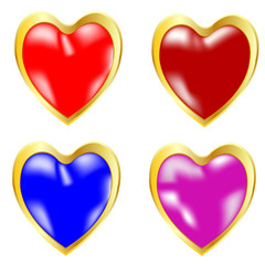 Symbols heart miscellaneous of the colour