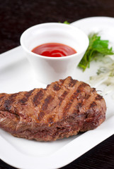 Juicy roasted beef steak