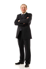 successful businessman full-length isolated on white background