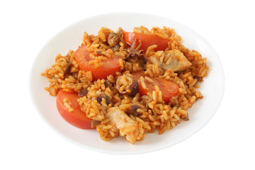 rice with seafood and lemon