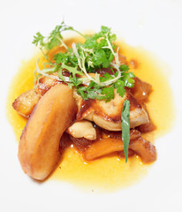 Fried foie gras with sweet apples