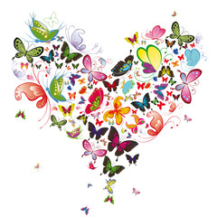 Naklejki  Serce motyla, ilustracja valentine. Element do projektowania