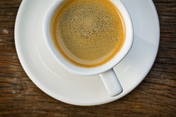 top view of cup of espresso