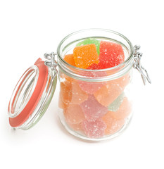 jelly fruit candies in a jar