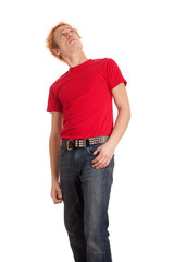 Young Man in Red Shirt