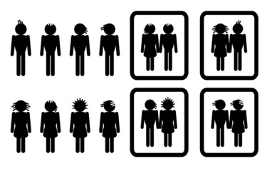 black man and woman icons