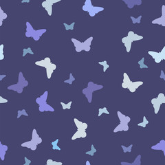 Fototapeta na wymiar seamless pattern, blue butterfly