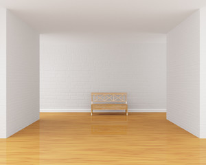 Fototapeta premium Gallery's hall with bench