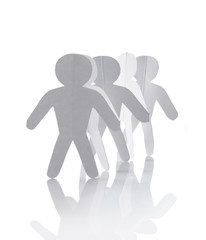 Paper cutout chain of group of people