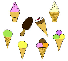 set of ice cream