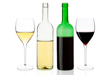 Red and white wine.