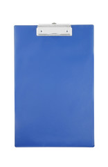 Blue clipboard isolated on white