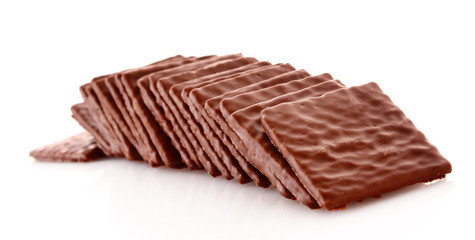 Chocolate cookie isolated on white