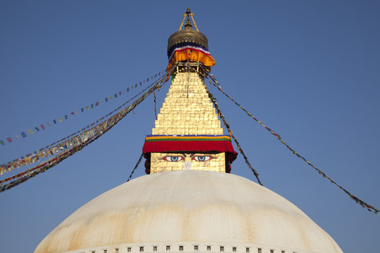 Boudhanath Stupa, Buddhist temple in Kathmandu, Nepal.