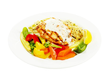 salmon and vegetables