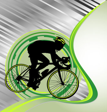 Design Template With Cyclist Silhouette