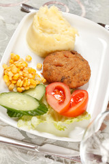 meat with potatoes and vegetables