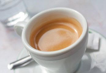 Close-up view of coffee cup
