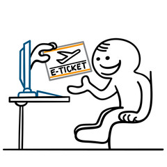 figur kauft flugticket