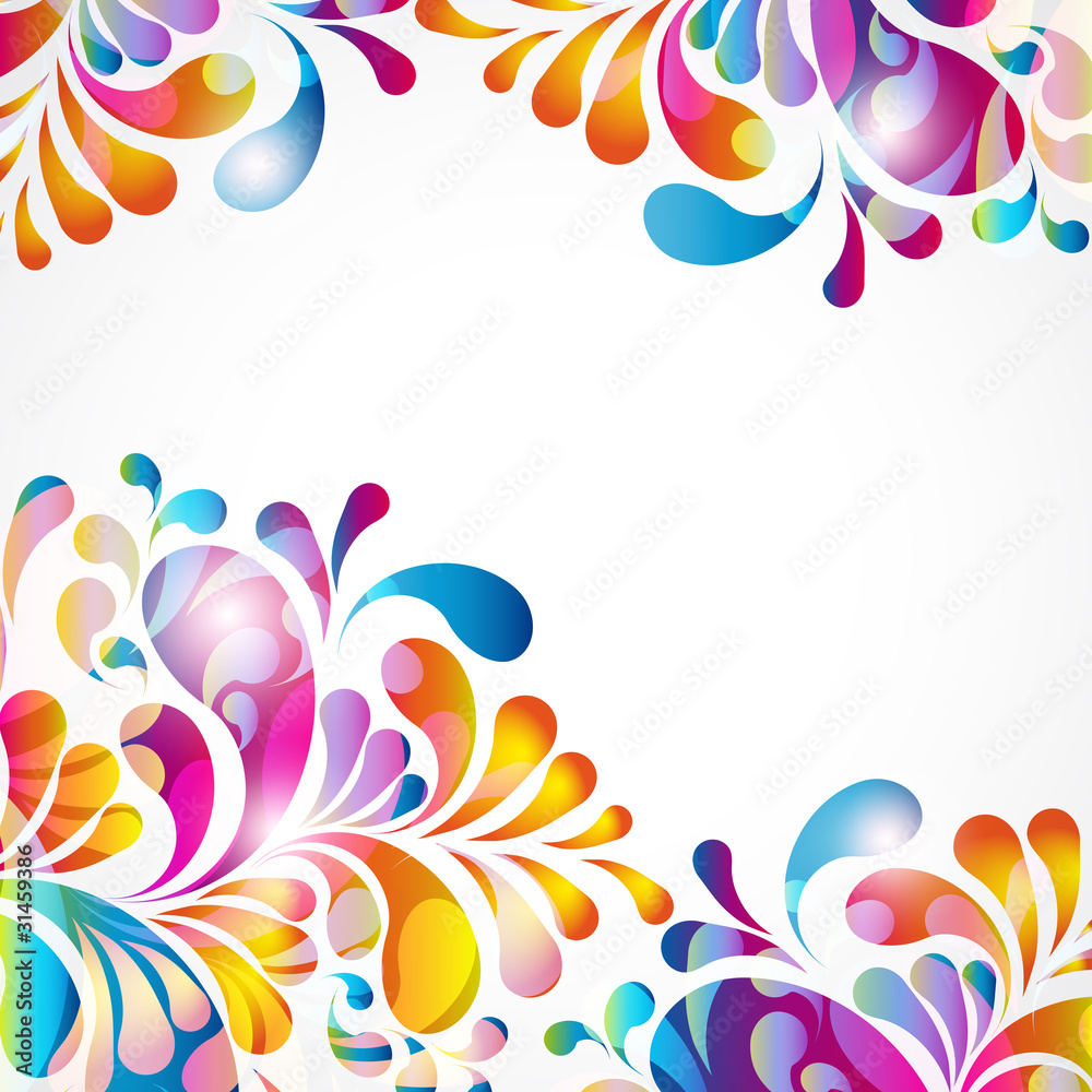 Aufkleber abstract background with bright teardrop-shaped arches.