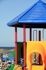 Childrens playground on the Arenal beach Javea Spain