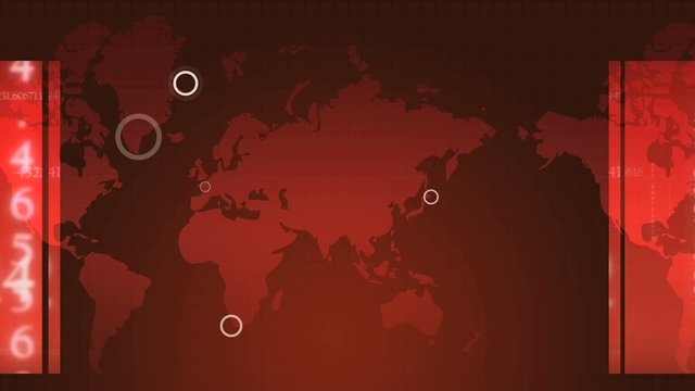 Red world map screen animation