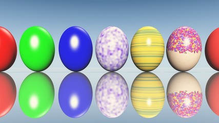 Bunte Eierreihe