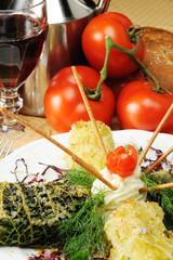 rotolini di verza grarinata ripieni