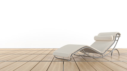 Confy chair on wooden floor