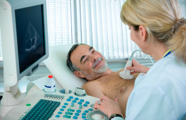 Doctor is using ultrasound