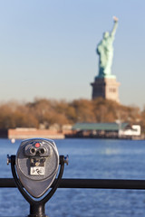 The Statue of Liberty and Binoculars New York City © Darren Baker