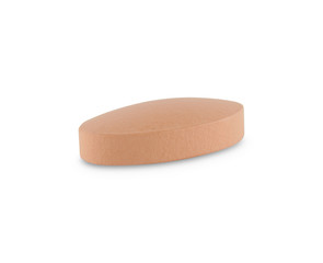 Orange pill macro with clipping path isolated on white