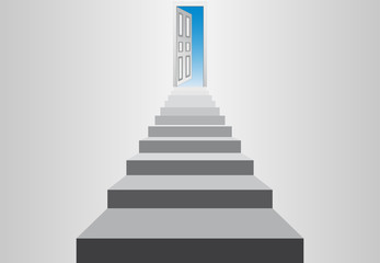vector staircase to the sky