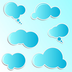 speech and thought cloud bubbles stickers