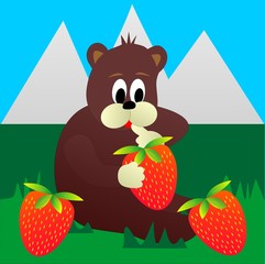 bear and strawberry