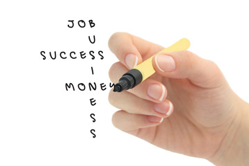 crossword puzzle with positive business words