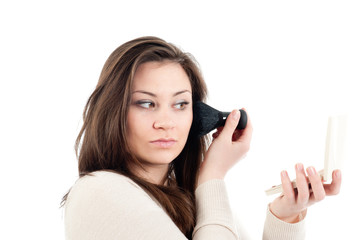 Fototapeta premium Frau beim schminken