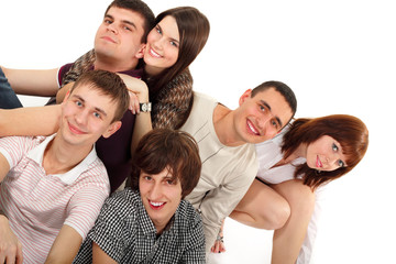 Fototapeta premium students happy group isolated on white