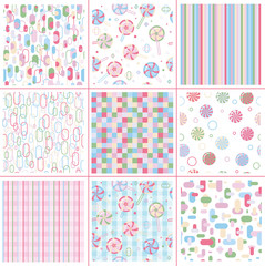 Seamless sweet patterns for design.